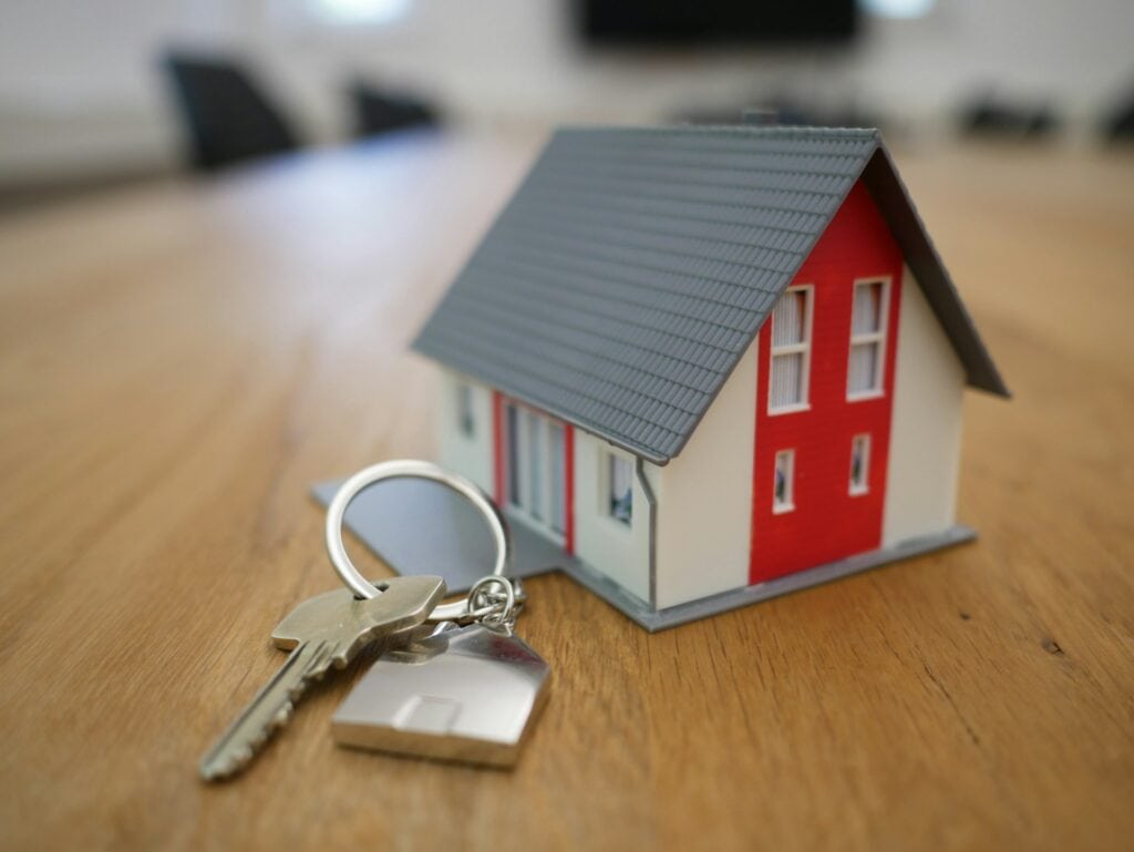small toy house with key chain